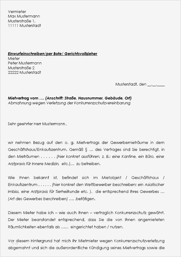 Vorlage Abmahnung Arbeitsverweigerung Fabelhaft Abmahnung Wegen Konkurrenzschutzverletzung Vorlage Zum