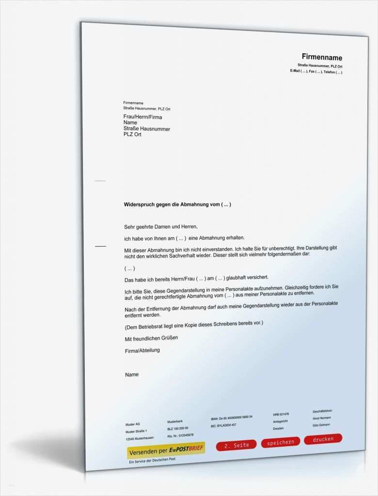 Vorlage Abmahnung Arbeitsverweigerung Neu Gegendarstellung Abmahnung