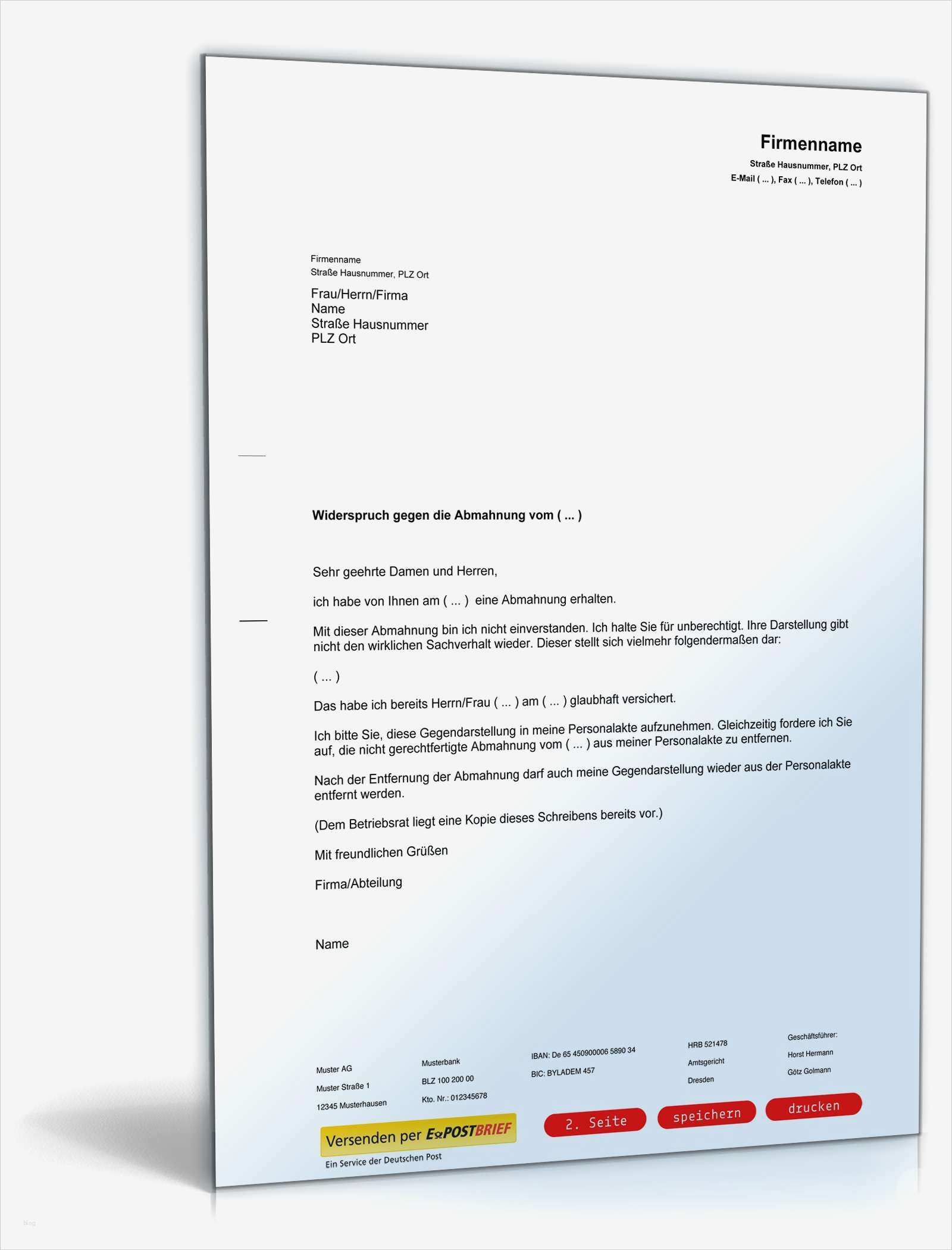 Vorlage Abmahnung Arbeitsverweigerung Neu Gegendarstellung Abmahnung