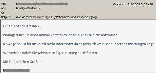 Vorlage Absage Angebot Erstaunlich Juni 2010 Opti Maler Partner – Malerdeck