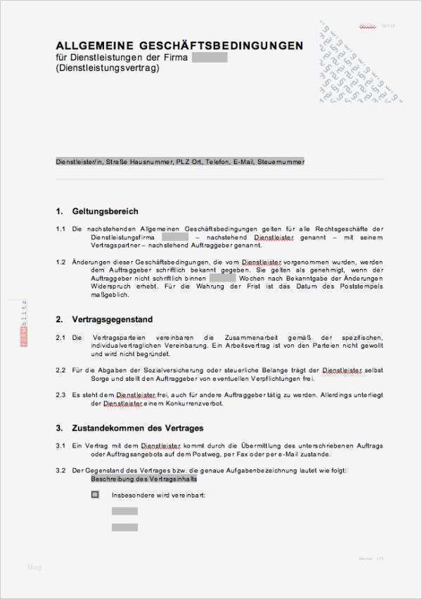 Vorlage Agb Dienstleistung Erstaunlich Agb Dienstleistungsvertrag Muster Vorlage Zum Download