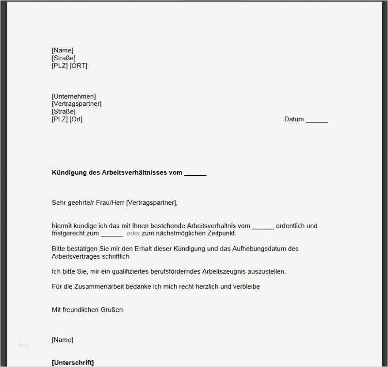 Vorlage änderung Arbeitsvertrag Erstaunlich Kündigung Arbeitsvertrag Muster Download