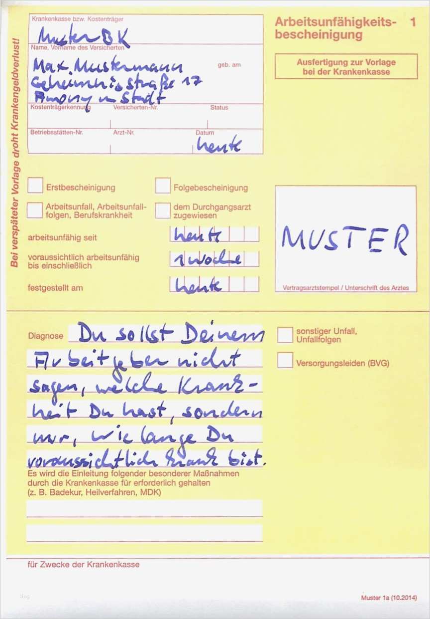 45 Bewundernswert Vorlage Arbeitsunfähigkeitsbescheinigung Krankenkasse Bilder 2 Die telefonische Krankmeldung