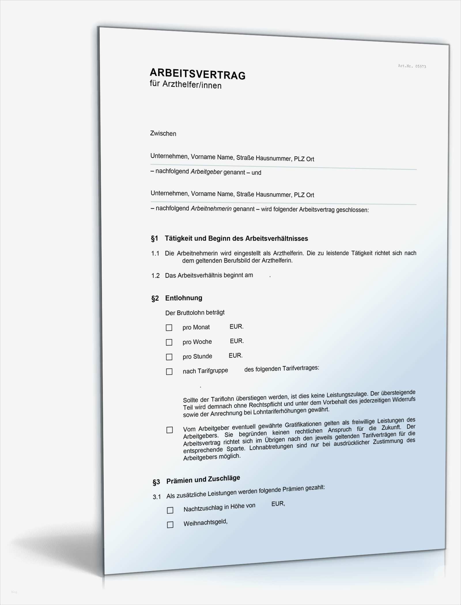 Vorlage Arbeitsvertrag Kostenlos Erstaunlich Arbeitsvertrag Für Medizinische Fachangestellte Mfa