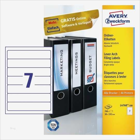 Vorlage Avery Zweckform L4760 Schön ordneretiketten L4760 100