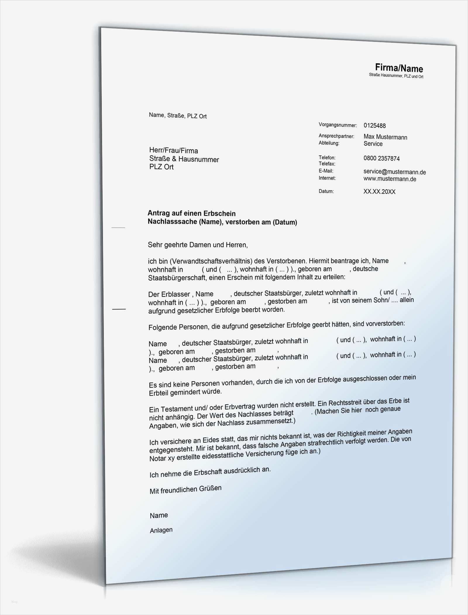 39 Beste Vorlage Beantragung Führungszeugnis Ideen 2 Antrag auf einen Erbschein • DE Musterbrief Download