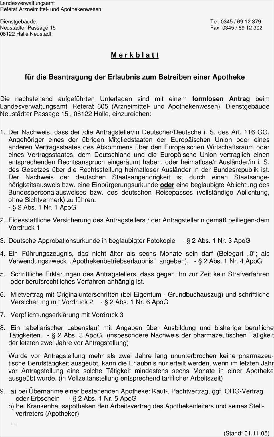 Vorlage Beantragung Führungszeugnis Elegant M E R K B L A T T Für Beantragung Der Erlaubnis Zum