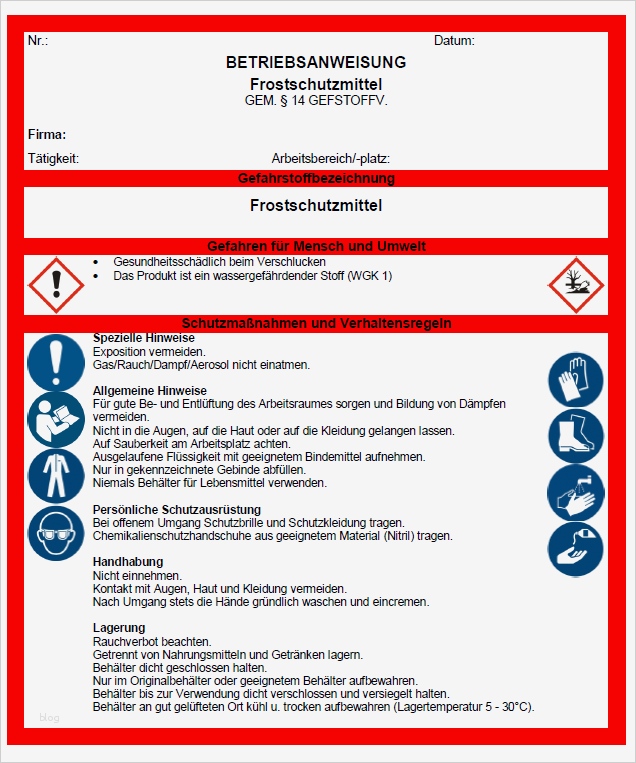 Vorlage Betriebsanweisung Gefahrstoffe Erstaunlich Vertrag Vorlage Digitaldrucke Betriebsanweisung