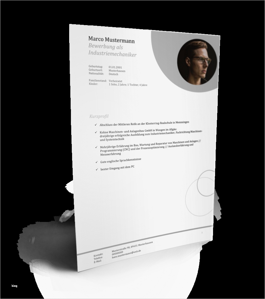 Vorlage Bewerbung Industriemechaniker Einzigartig Lebenslauf Vorlage Industriemechaniker