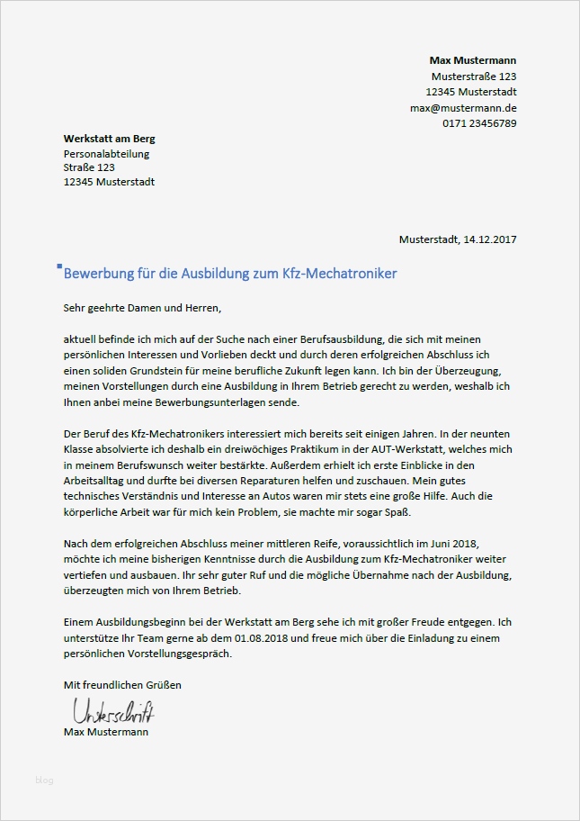 Vorlage Bewerbung Praktikum Kfz Mechatroniker Fabelhaft Bewerbung Als Kfz Mechatroniker Tipps Und Bewerbungsmuster