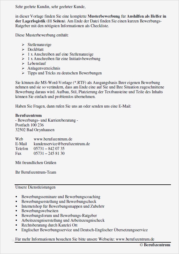 Vorlage Bewerbungsschreiben Aushilfe Wunderbar Bewerbung Aushilfe Lebenslauf Beispiel