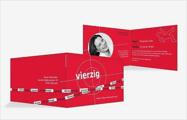 Vorlage Einladung 40 Geburtstag Einzigartig Einladung 40 Geburtstag "krimi"