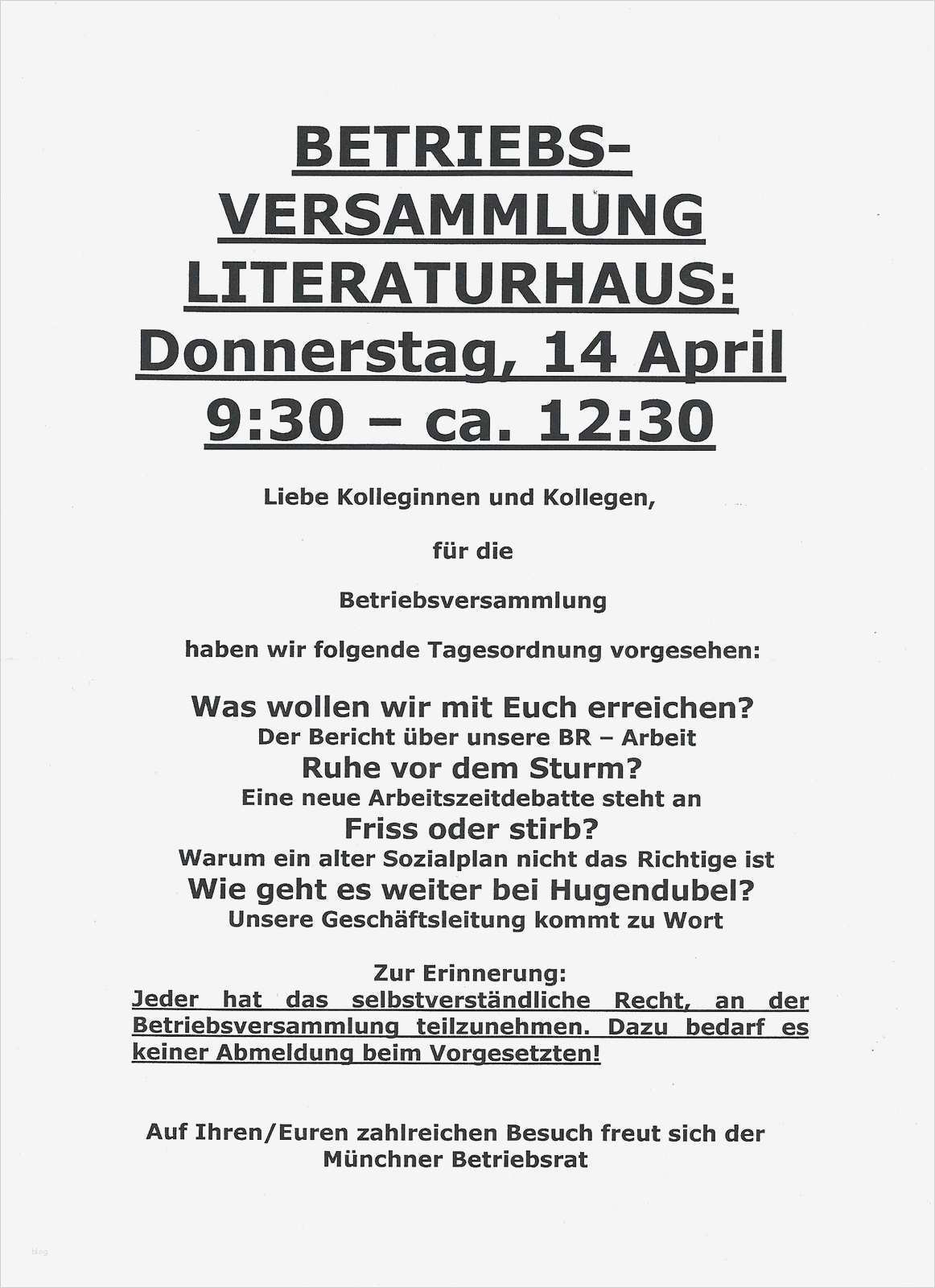 Vorlage Einladung Betriebsversammlung Neu Hugendubel Verdi Infoblog Termin Vormerken