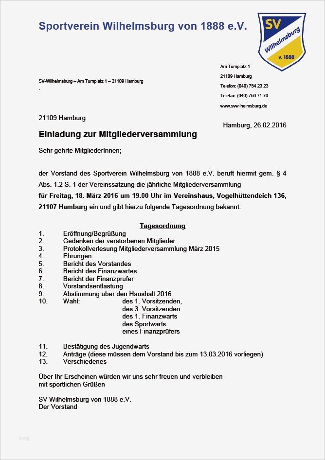 Vorlage Einladung Mitgliederversammlung Verein Erstaunlich Einladung & Tagesordnung Mitgliederversammlung 2016