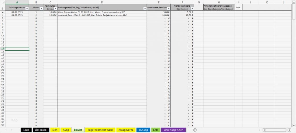 Vorlage Einnahmen Ausgaben Rechnung Süß Excel Vorlage Ear Für Kleinunternehmer Österreich