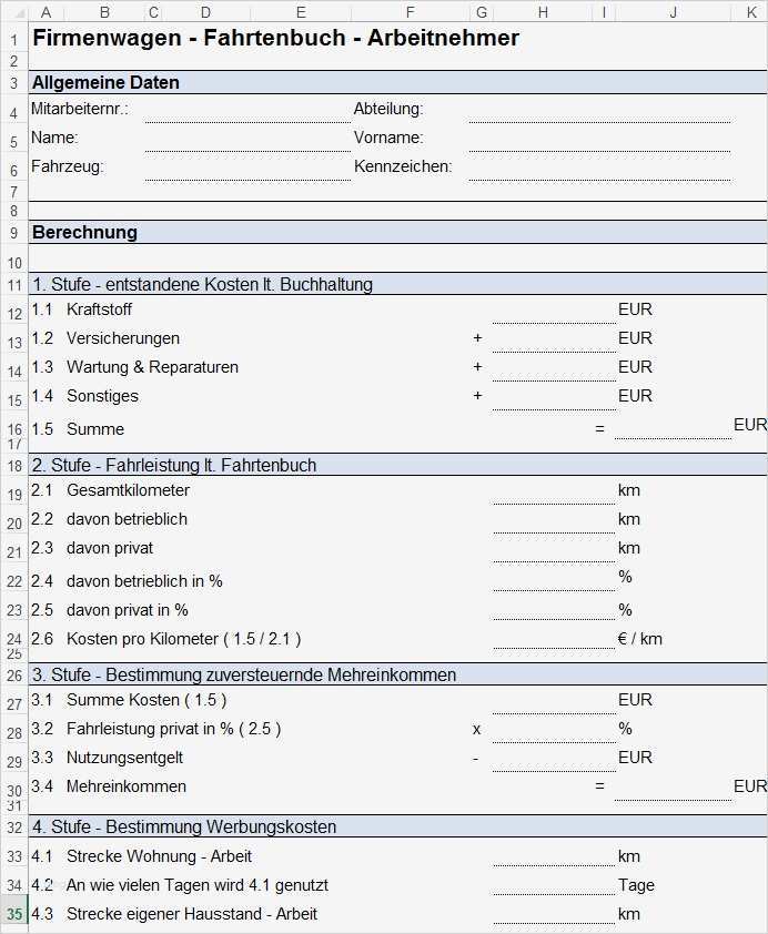 Vorlage Fahrtenbuch Für Steuererklärung Schön Vorlage formular Für Dienstreiseantrag