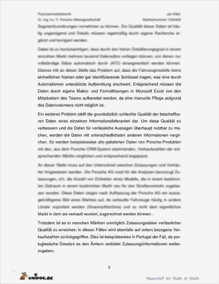 Vorlage Für Praktikumsbericht Wunderbar Praxisphasenbericht Porsche Ag