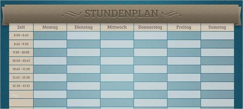 Vorlage Für Stundenplan Gut Stundenplan Vorlage Für Adobe Shop
