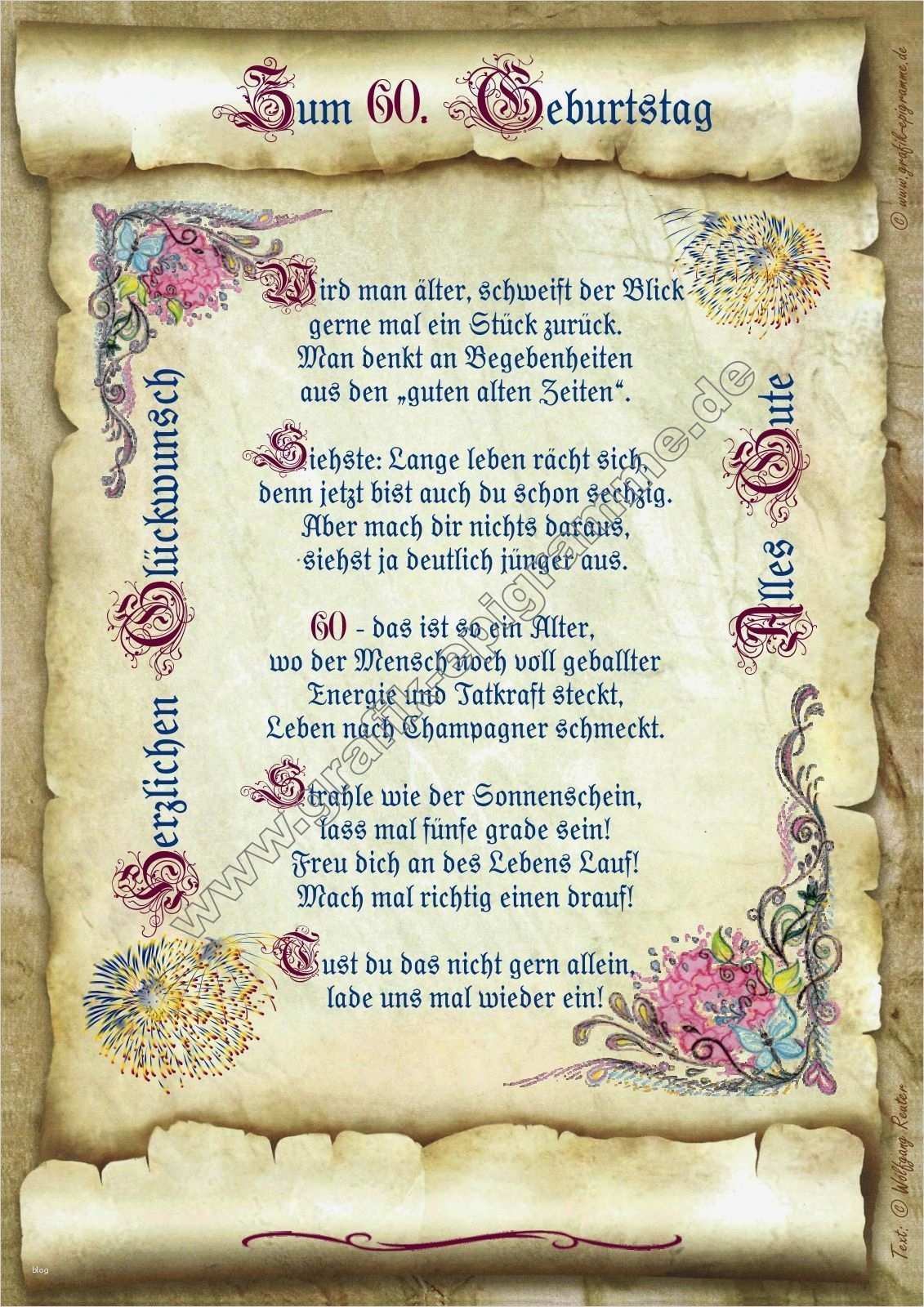 Vorlage Geburtstagseinladung 85 Schönste Geschenk Gedicht 60 Geburtstag Urkunde Wiegenfest