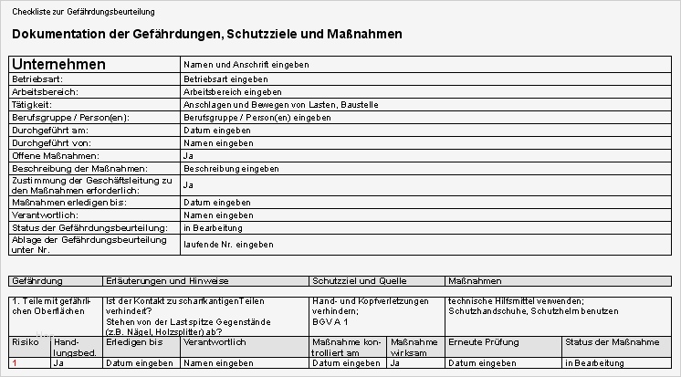 Vorlage Gefährdungsbeurteilung Kostenlos Erstaunlich Gefährdungsbeurteilung Anschlagen Und Bewegen Von Lasten