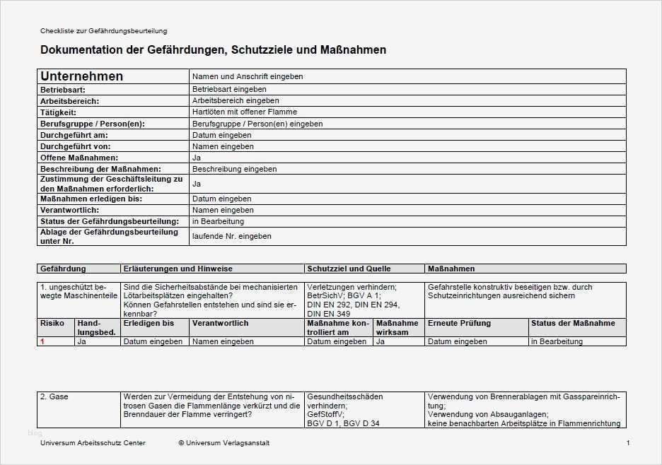 Vorlage Gefährdungsbeurteilung Kostenlos Schönste Gefährdungsbeurteilung Weichlöten Mit Offener Flamme