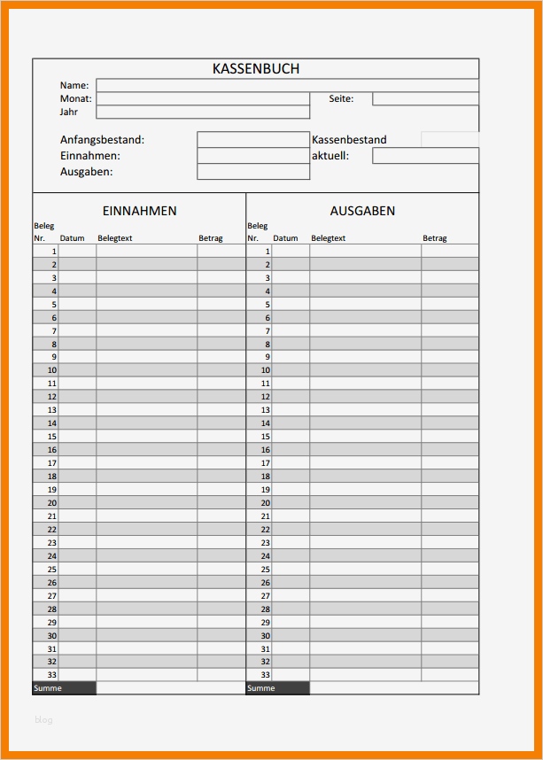 Vorlage Gesprächsnotiz Kostenlos Großartig 7 Kassenbuch Pdf