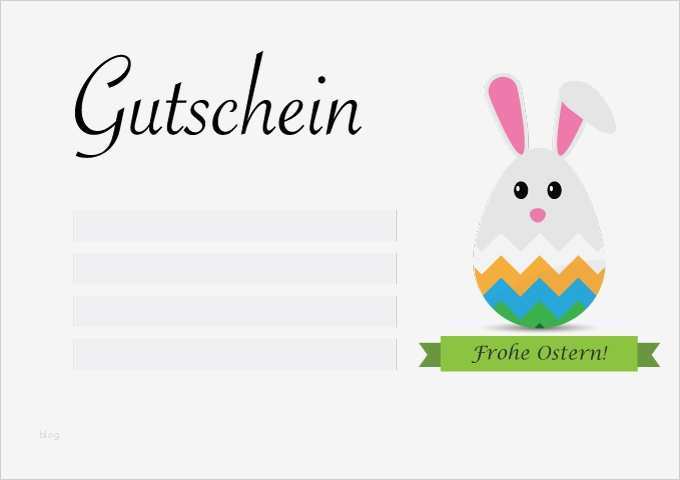 Gutschein Vorlage FROHE OSTERN
