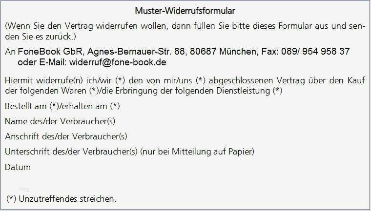 Vorlage Kündigung Telefonica Best Of Fonebook Gbr Muster Widerrufsformular