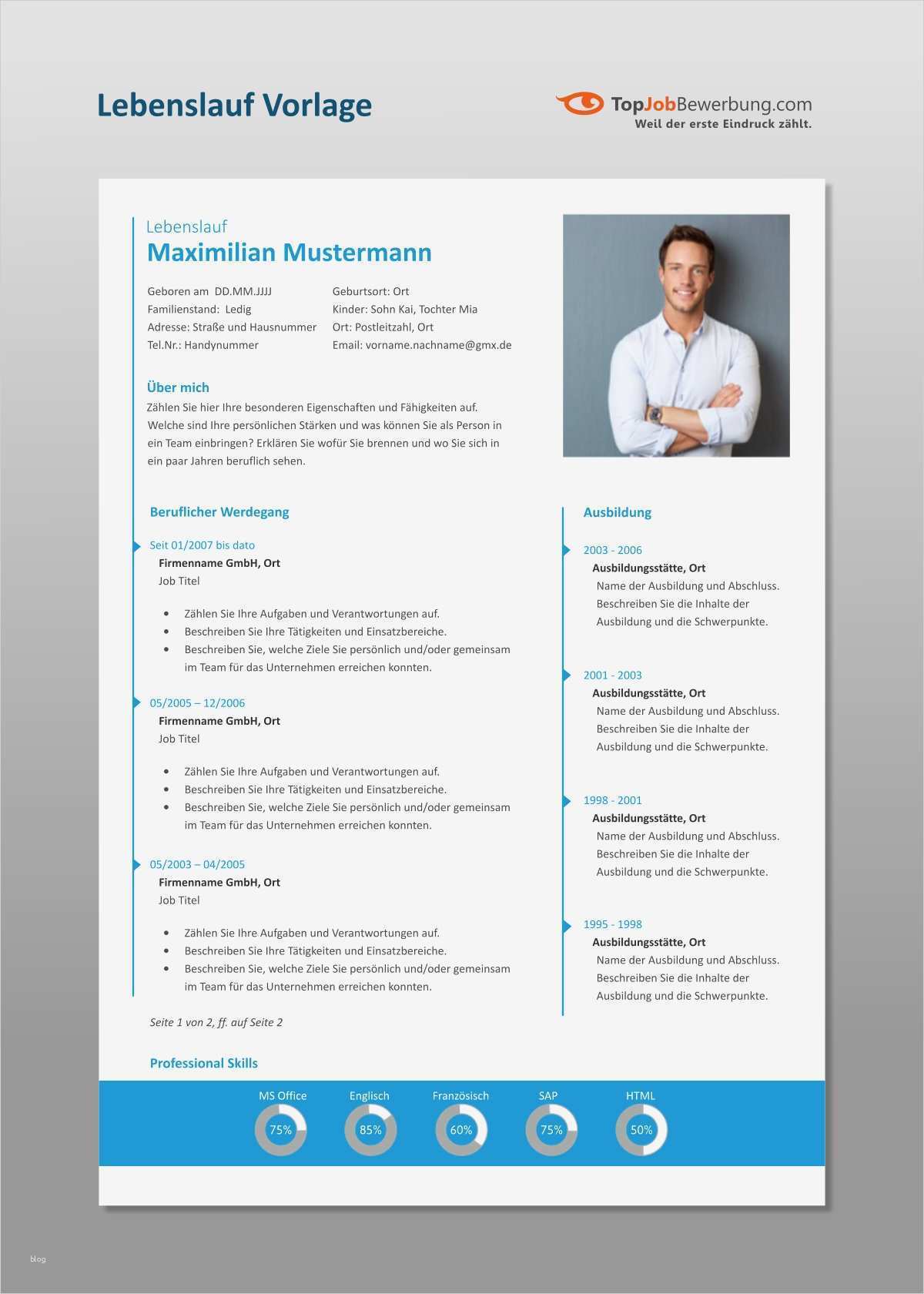 Vorlage Lebenslauf Professionell Cool Professioneller Lebenslauf Für Erfolgreiche Bewerber Innen