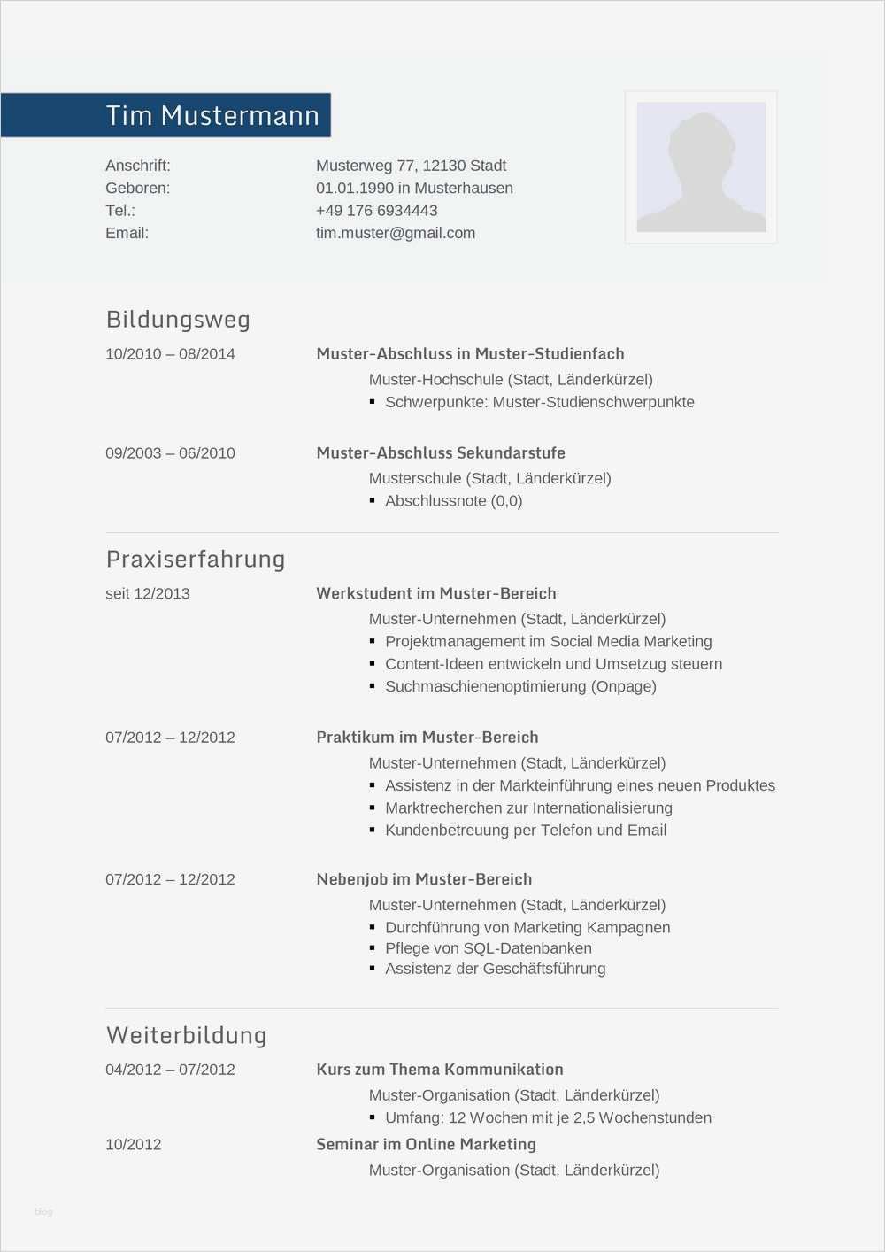 Vorlage Lebenslauf Professionell Einzigartig Muster Lebenslauf Word Muster Lebenslauf Design