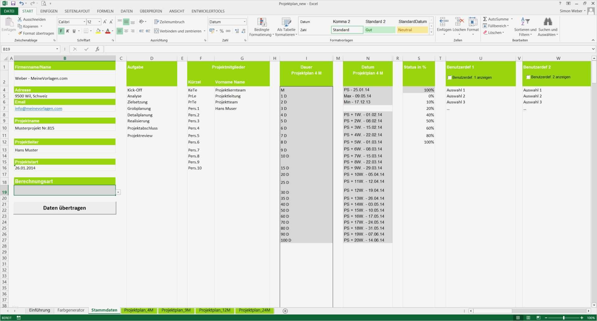 Vorlage Projektplan Excel Erstaunlich Download Projektplan ...