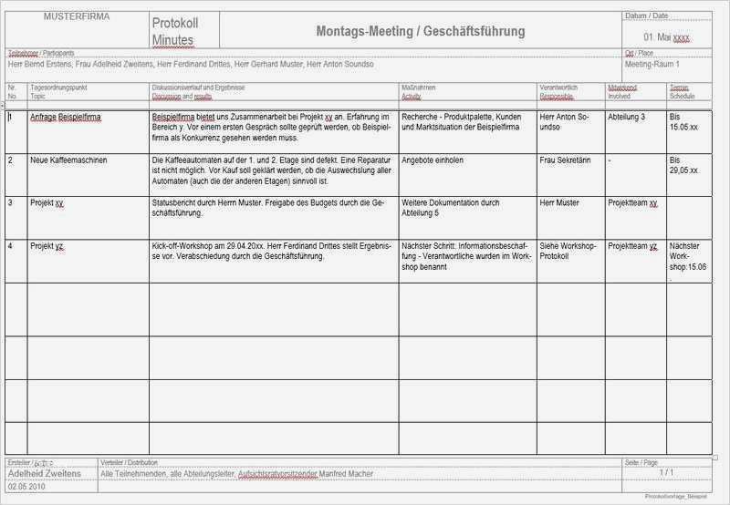 Vorlage Protokoll Betriebsratssitzung Schönste Ziemlich Protokoll Protokollvorlage Zeitgenössisch