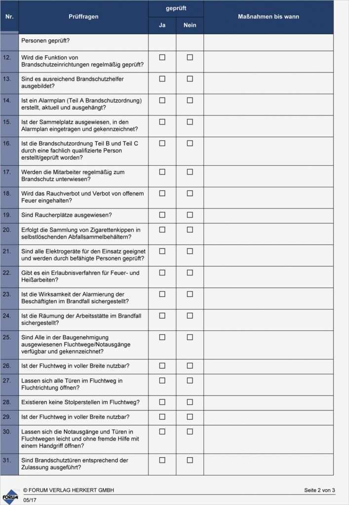 Vorlage Protokoll Brandschutz Cool Gemütlich Prüflisten Checklisten Ideen Beispiel