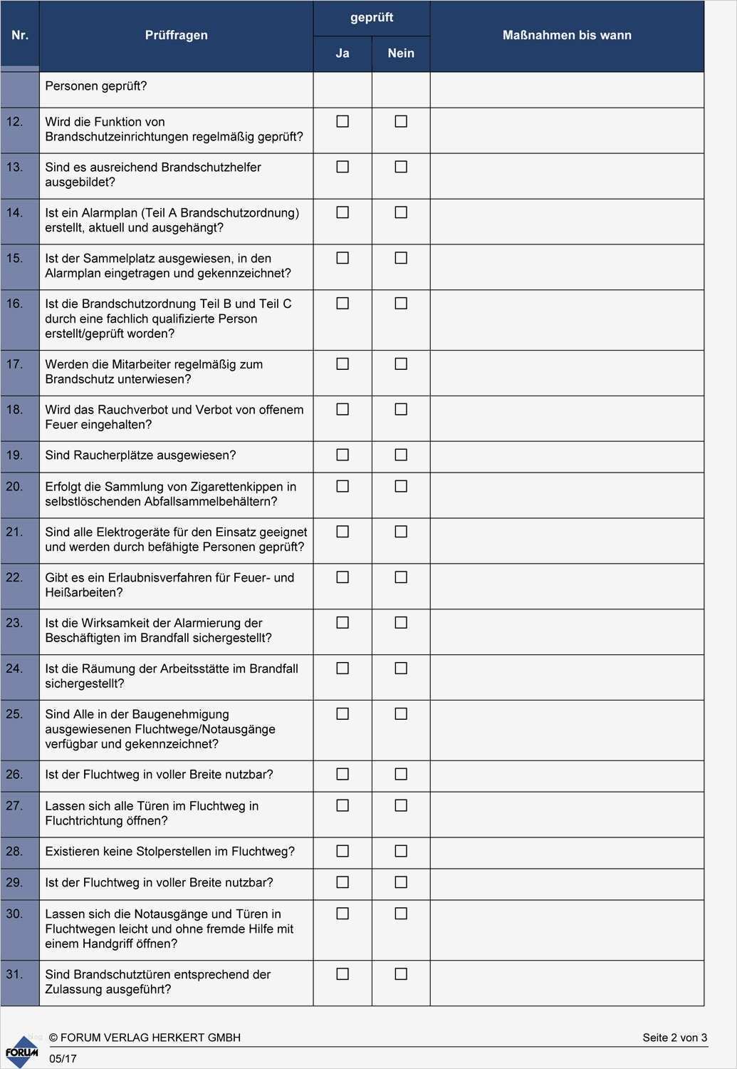 Vorlage Protokoll Brandschutz Cool Gemütlich Prüflisten Checklisten Ideen Beispiel