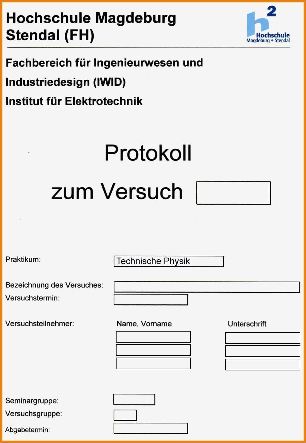 Vorlage Protokoll Brandschutz Erstaunlich 9 Deckblatt Protokoll