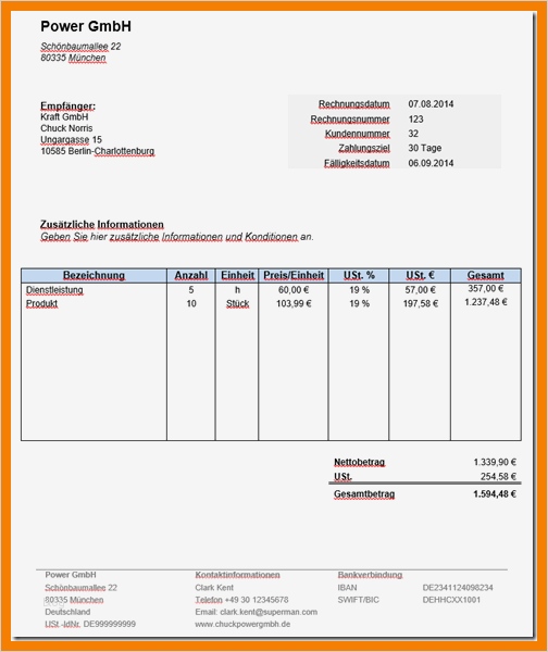 Vorlage Rechnung Kleinunternehmer Kostenlos Beste 9 Vorlage Rechnung Kostenlos