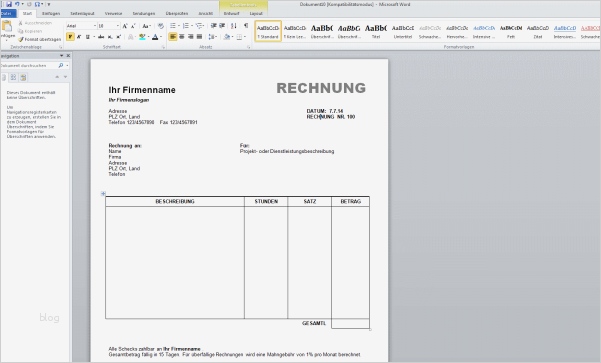 Vorlage Rechnung Kleinunternehmer Kostenlos Elegant Word Vorlage Rechnung Kostenlos Rechnung Kostenlos