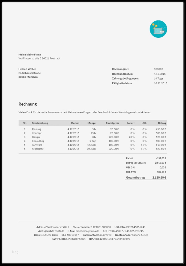 Vorlage Rechnung Kleinunternehmer Word Kostenlos Großartig Vordruck Rechnung Kostenlos Download Rechnungsvordrucke