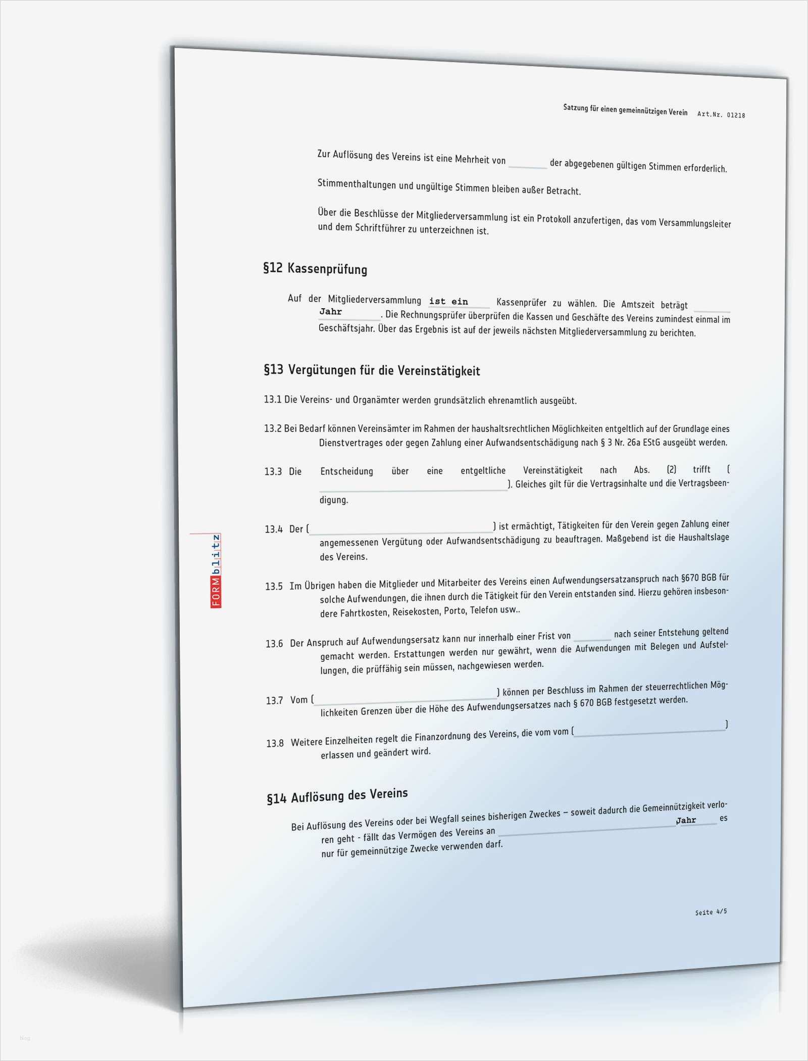 Vorlage Satzung Verein Beste Detaillierte Satzung Gemeinnütziger Verein Muster En