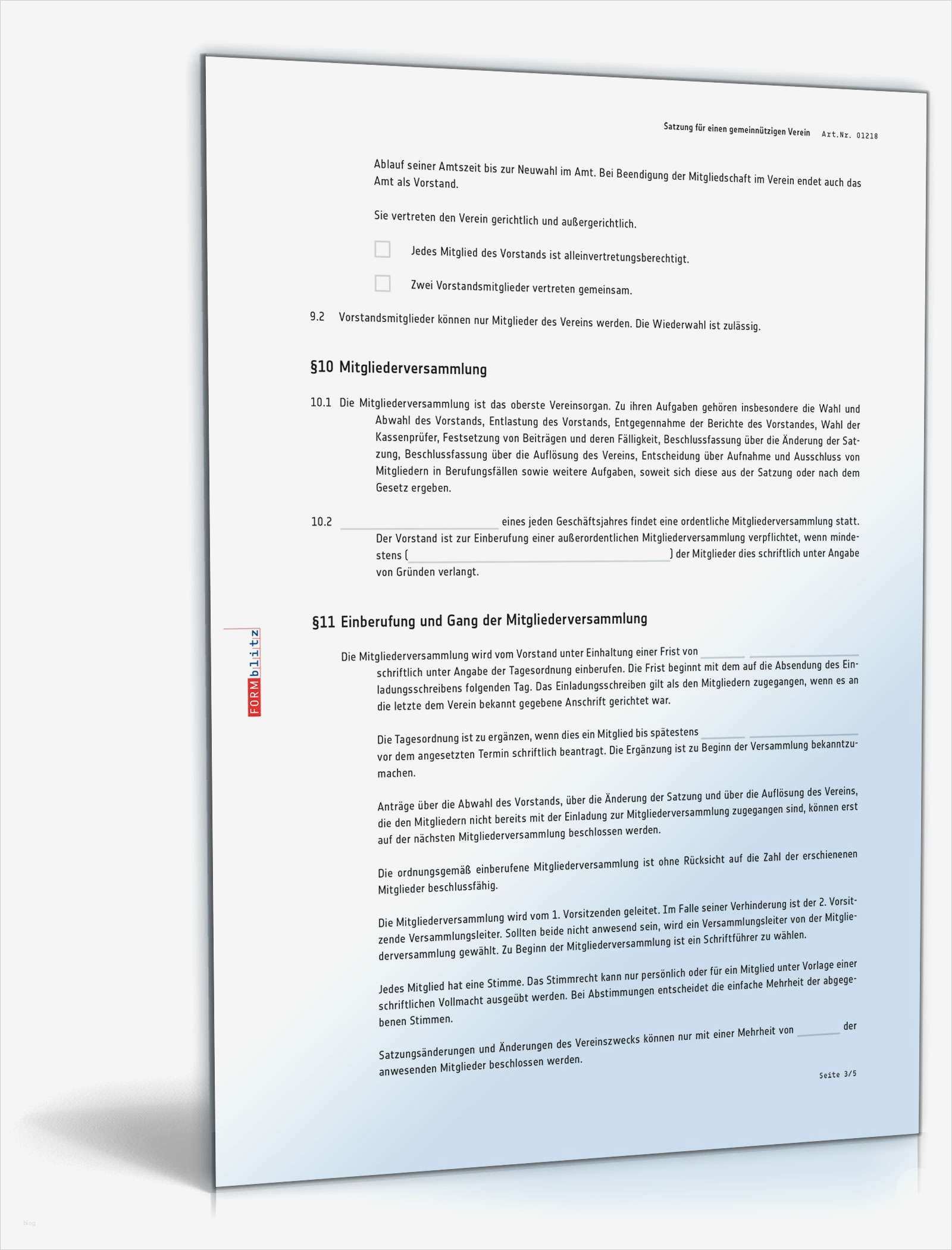 Vorlage Satzung Verein Erstaunlich Detaillierte Satzung Gemeinnütziger Verein Muster En