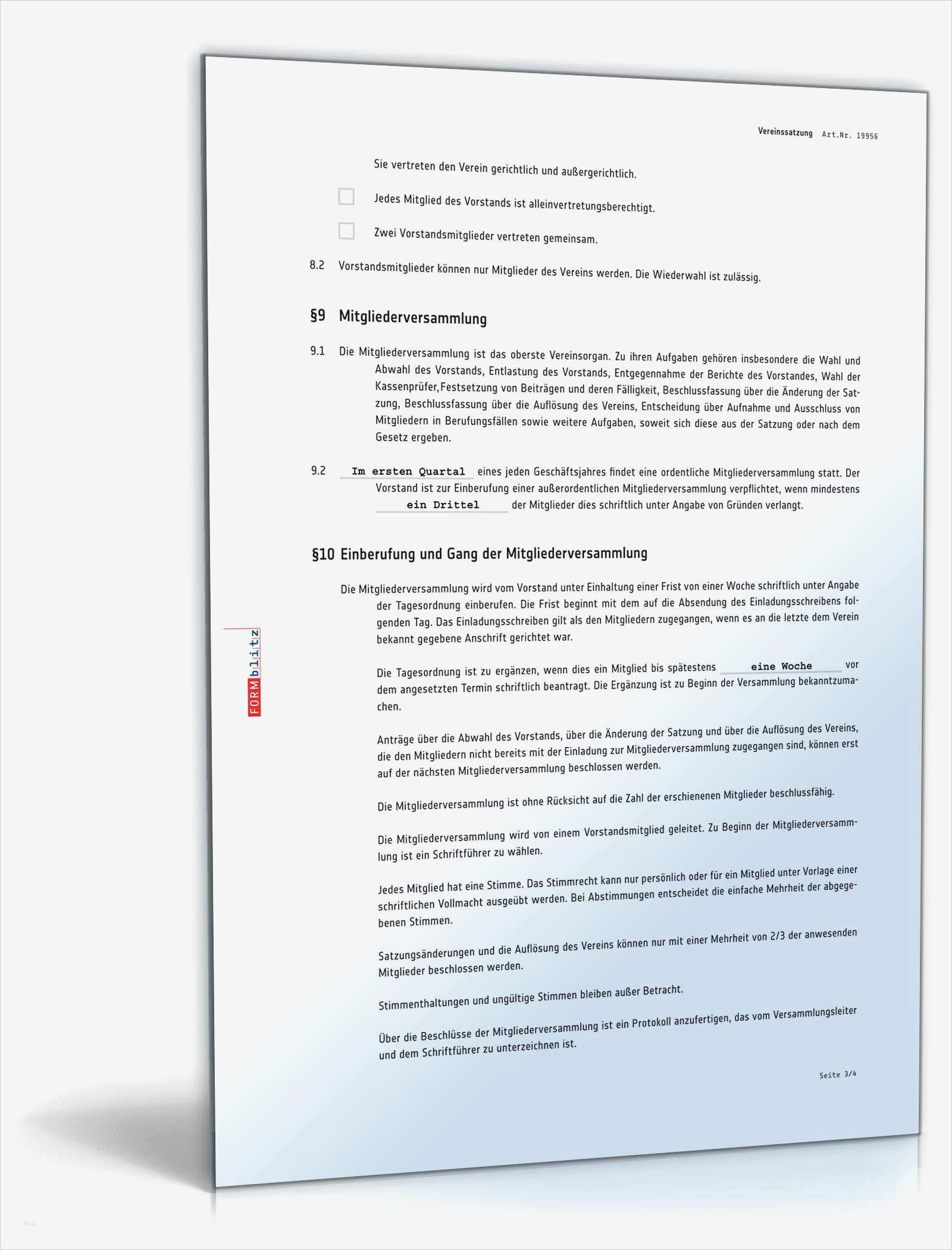 Vorlage Satzung Verein Luxus Satzung Nicht Gemeinnütziger Verein