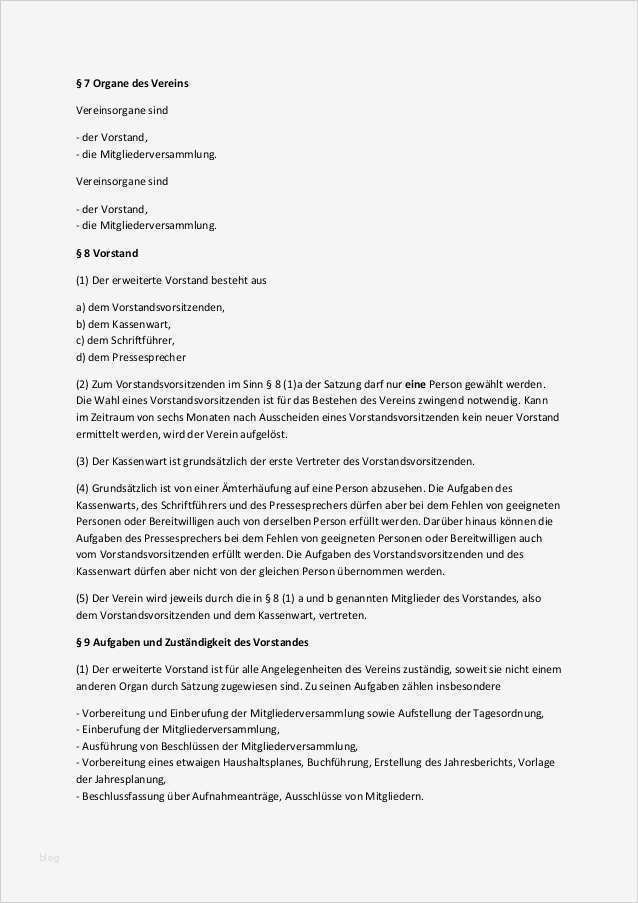 Vorlage Satzung Verein Neu Vereinssatzungneupdf