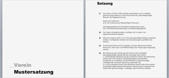 Vorlage Satzung Verein Wunderbar Schlichte Vereins Satzung Mustervorlage Download