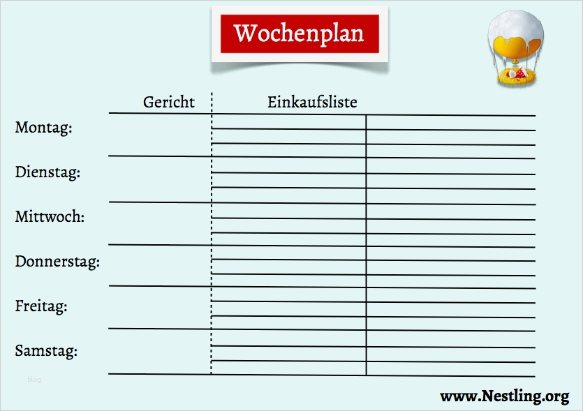 Vorlage Speiseplan Kindergarten Erstaunlich Wochenplan Für Familiengerichte Nestling