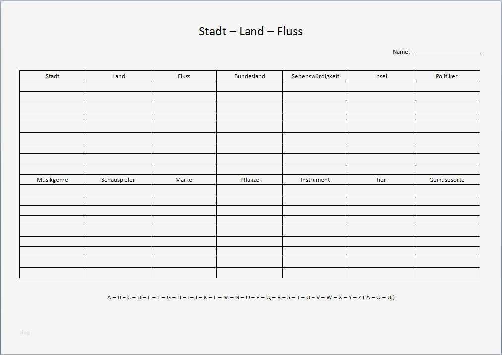 Vorlage Spielkarten Word Schönste Stadt Land Fluss Vorlage Xobbu