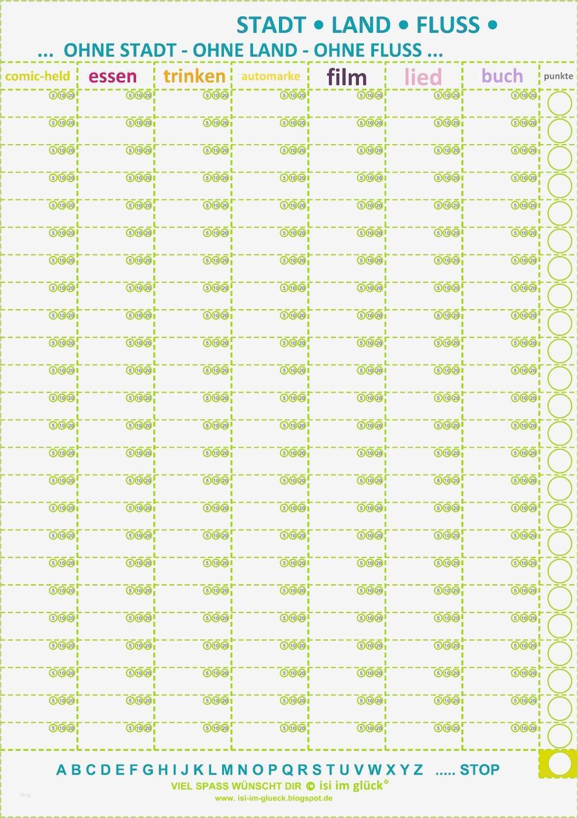 Vorlage Stadt Land Fluss Lustig Schönste isi Im Glück FÜr Dich ♥ Gratis