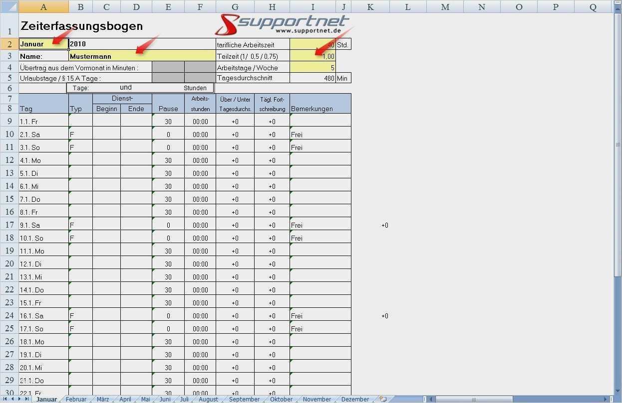 Großartig Tägliche Stundenzettel Vorlage Zeitgenössisch