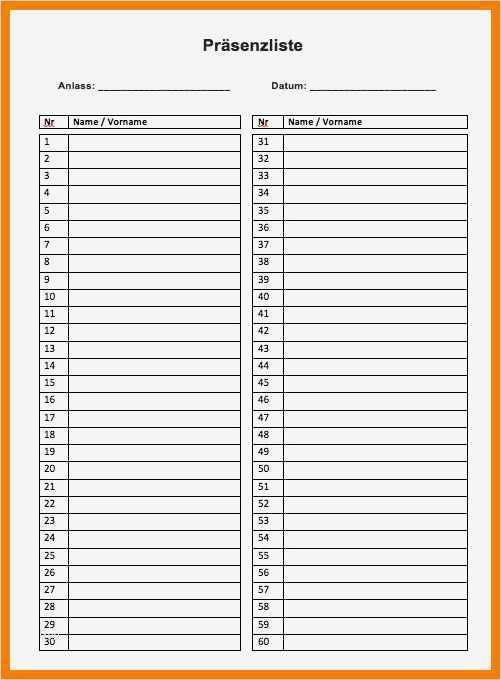 Vorlage Taschenkalender 2018 Einzigartig 8 Anwesenheitsliste Vorlage