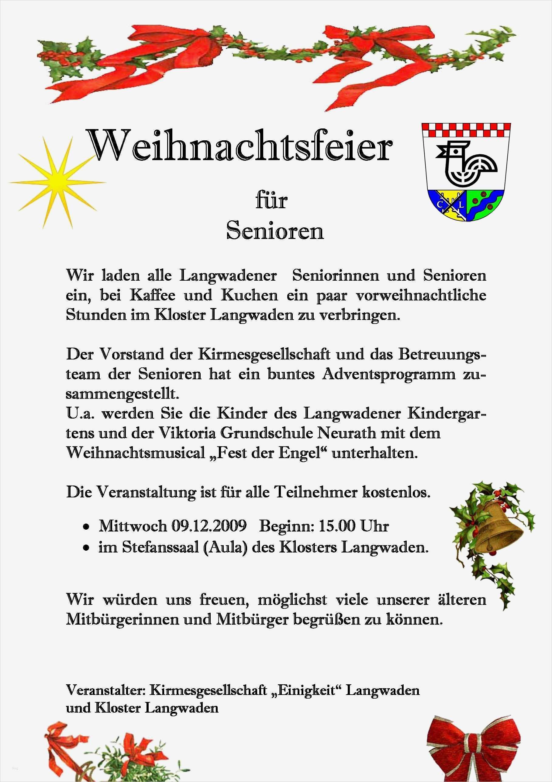 Vorlage Weihnachtsfeier Einladung Word Wunderbar Einladung Weihnachtsfeier Verein