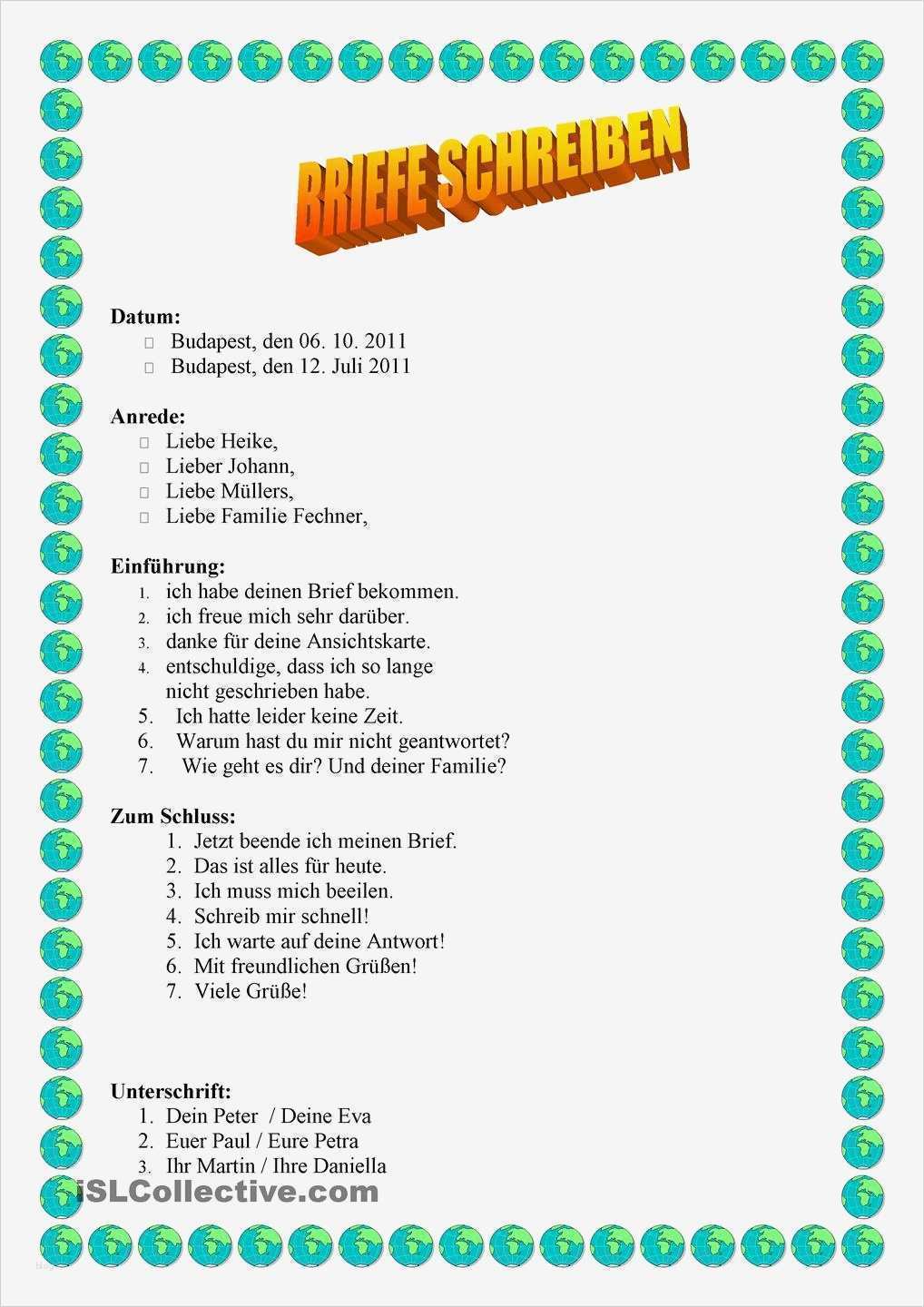 Vorlagen Für Briefe Genial Schreiben – Avodaf